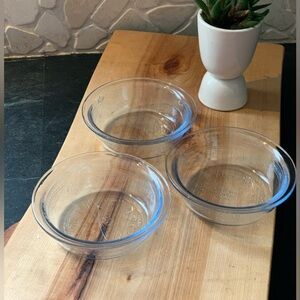 FIRE-KING | Set of 3 | Sapphire Blue Philbe Miniature Glass Pie Plate